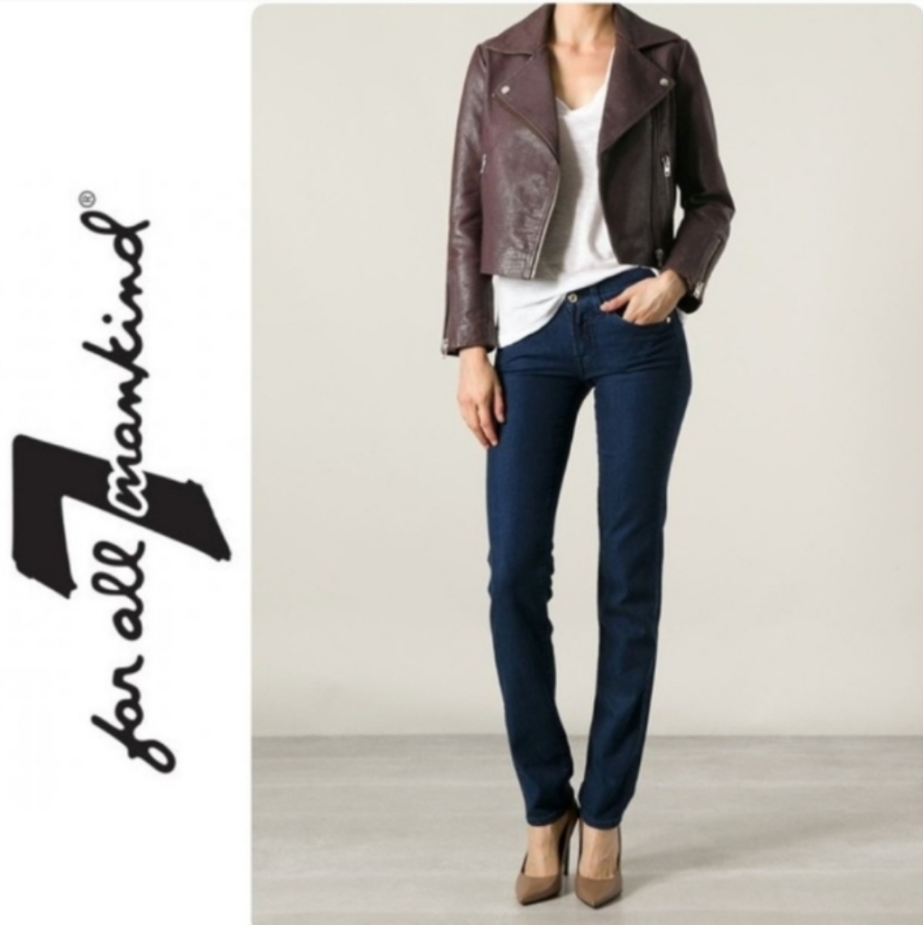 7 For All Mankind Mid-Rise Ankle Skinny Jeans Sz 25
